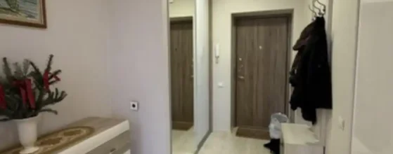 Šviesi svetainė su virtuve bute Klaipėdos centre pilnai įrengtas penthouse