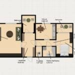 Svetainė su baldais – parduodamas 2 kambarių butas Laukininkų g. 27 Klaipėdoje