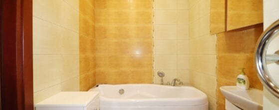 Vonios kambarys su įranga – 2 kambarių butas su baldais Klaipėdoje