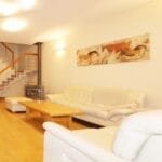 Erdvi svetainė su virtuve parduodamame sublokuotame name Klaipėdoje