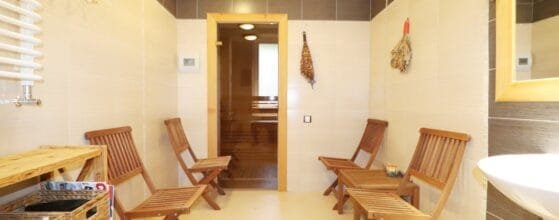 Įrengta pirtis parduodamame sublokuotame name Klaipėdoje