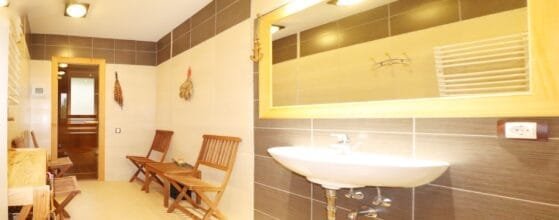 Įrengta pirtis parduodamame sublokuotame name Klaipėdoje