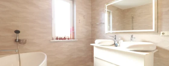 vonios kambarys su marmuro stalviršiu