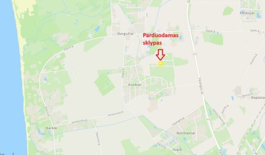 sklypas Dargužiai Kalviukų g namų valdos sklypas prie jūros