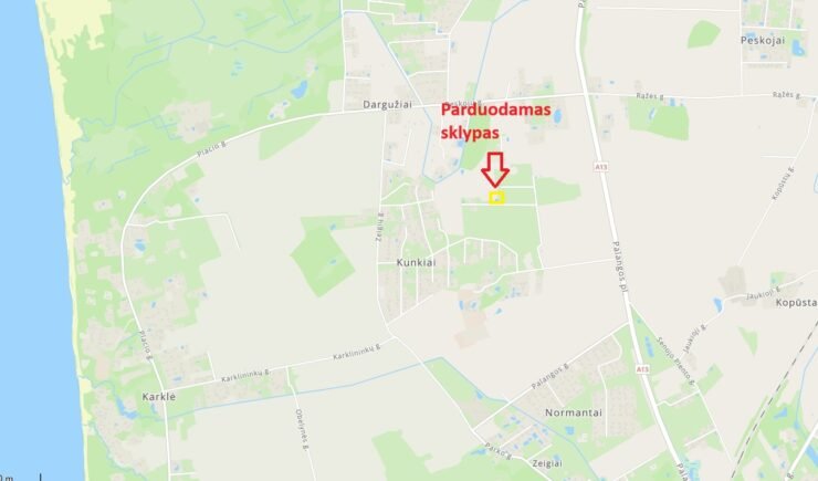 sklypas Dargužiai Kalviukų g namų valdos sklypas prie jūros